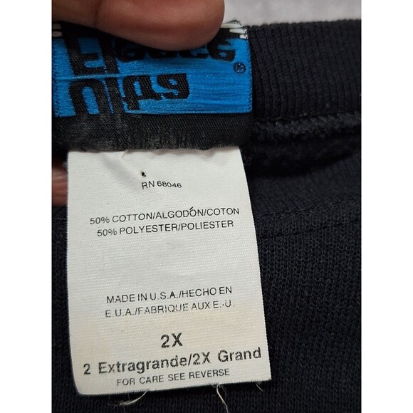 Vintage Crewneck Sweatshirt Adult Sz 2X Black Made In USA Fleece Lined 80's READ - Picture 8 of 11